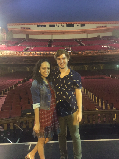Juniors Joci Scott and Noah Sigsworth both attend rehearsals after school to prepare for the upcoming show.