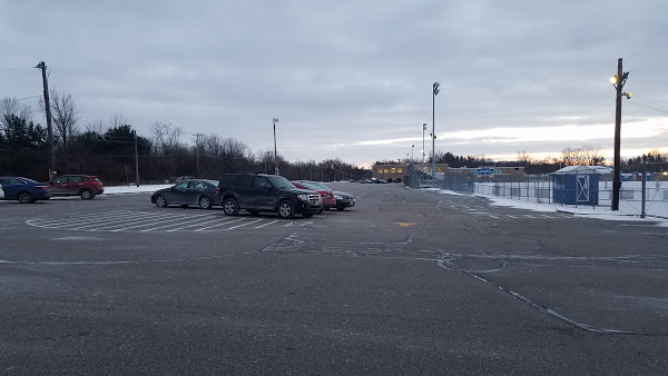 The Revere High School parking lot can become hazardous in winter conditions.