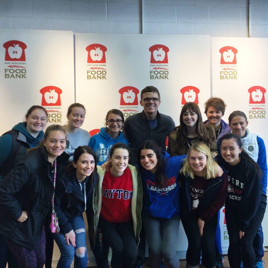NHS members volunteered at the Akron-Canton Regional Food Bank to obtain hours necessary for membership.