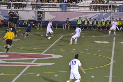 Revere soccer players show of their soccer skills at a club match.