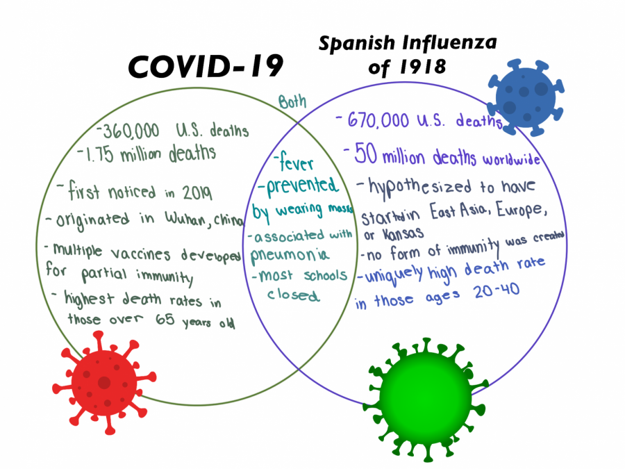 Compare and contrast of 2020 pandemic to the Spanish Influenza.