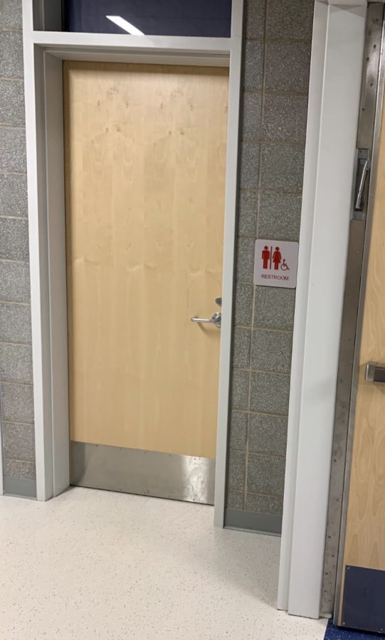 One of the many gender neutral bathrooms located in the new high school.