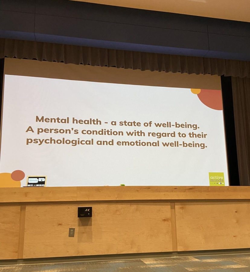 A slide in Sculley’s presentation defines ‘mental health’