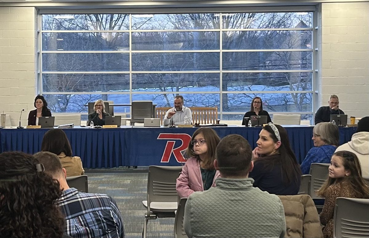 Revere Board of Education Members recognize students at the February 20 meeting. 