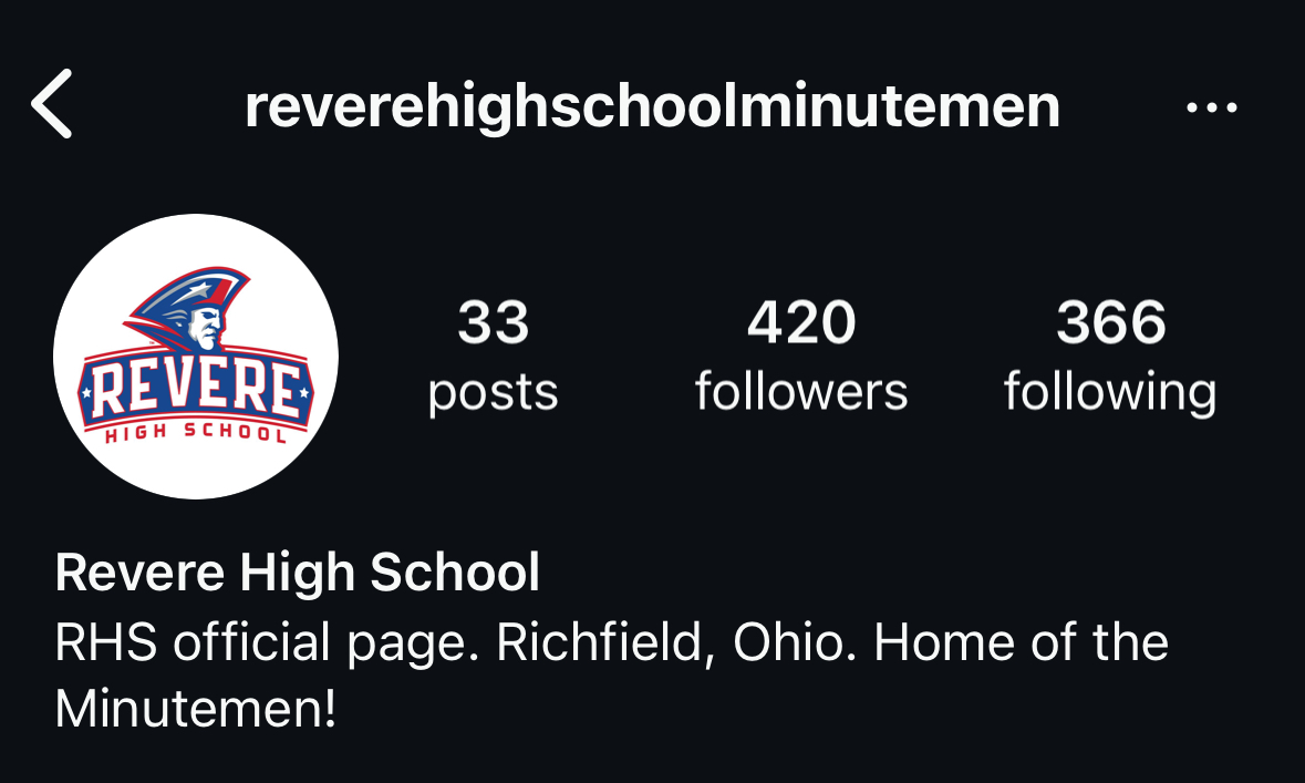 The Revere High School Minutemen account features events across the High School.