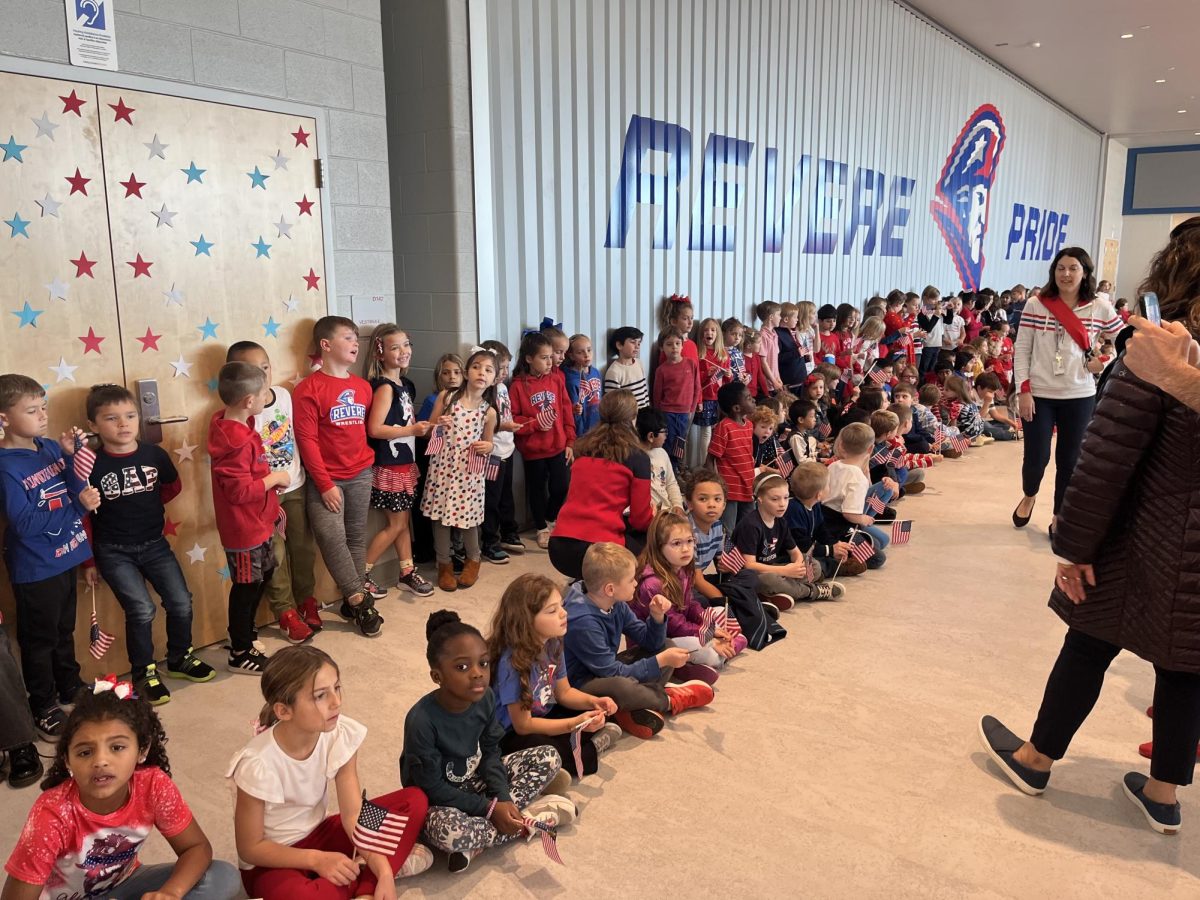 The Richfield Elementary School students sing to veterans at the breakfast. 