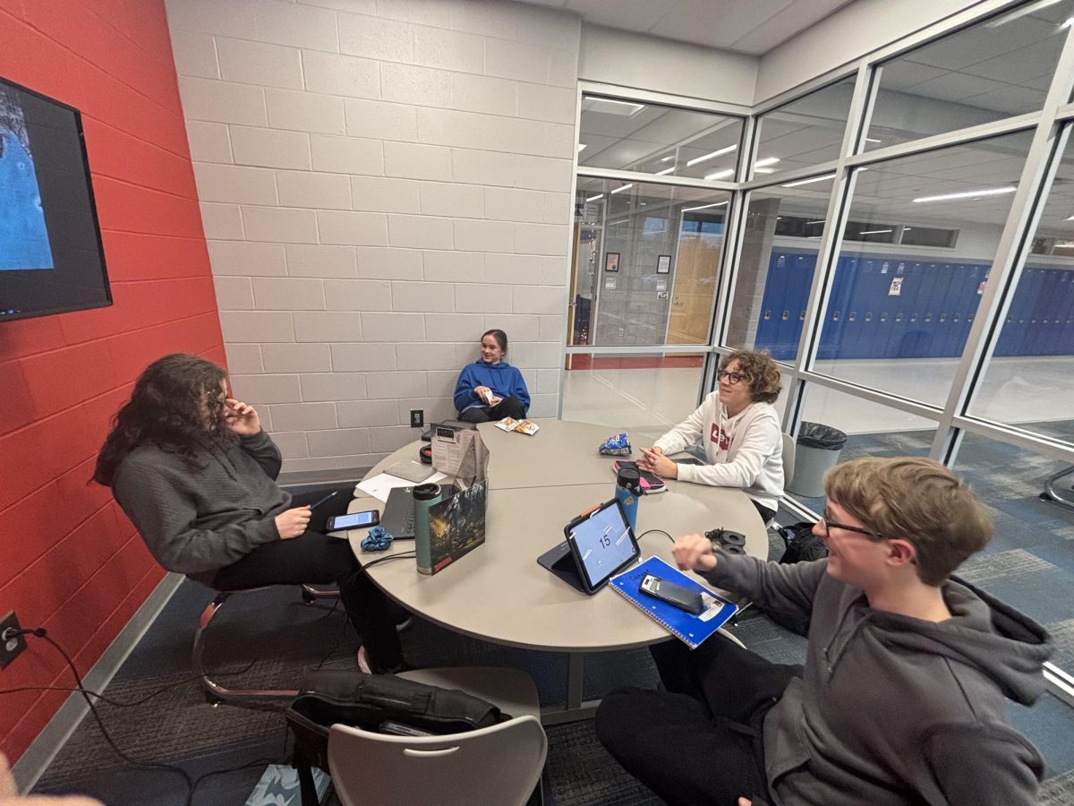 DnD club members work through a campaign during a meeting.