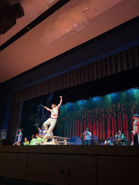 Nicky Ghiorgie performs as his character “Robert” during the fall play.