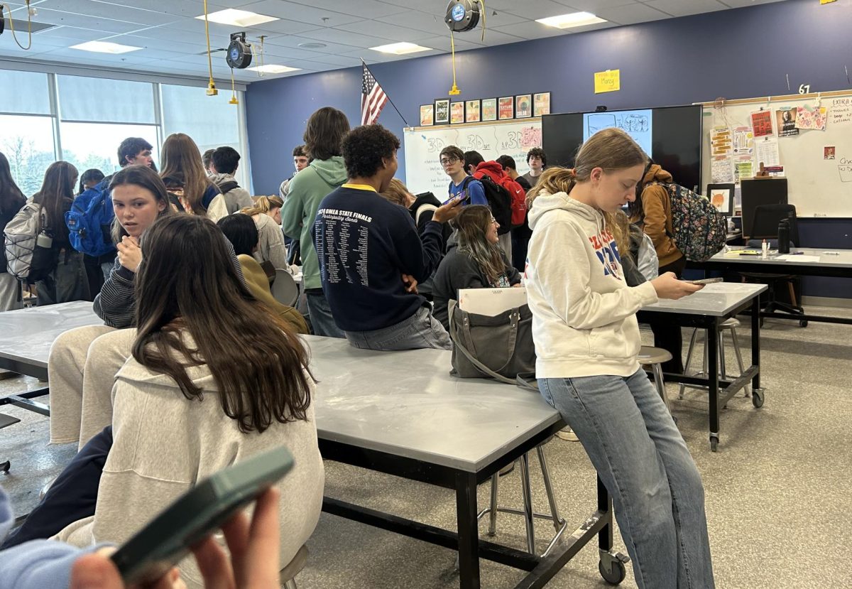 The NHS members created decorations to prepare for the NHS Winter Formal dance.